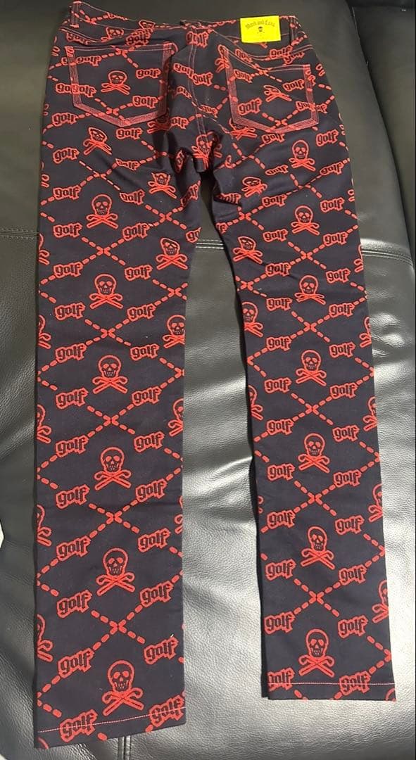 MARK&LONAマークアンドロナ ストレッチ パンツ スカル ブラック ゴルフ