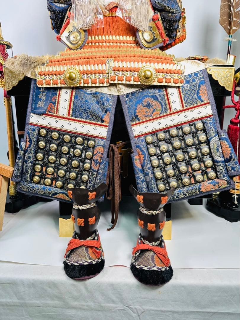 【美品】鎧兜　アンティーク　五月人形　端午の節句　甲冑　武士　源氏鎧　龍玉作