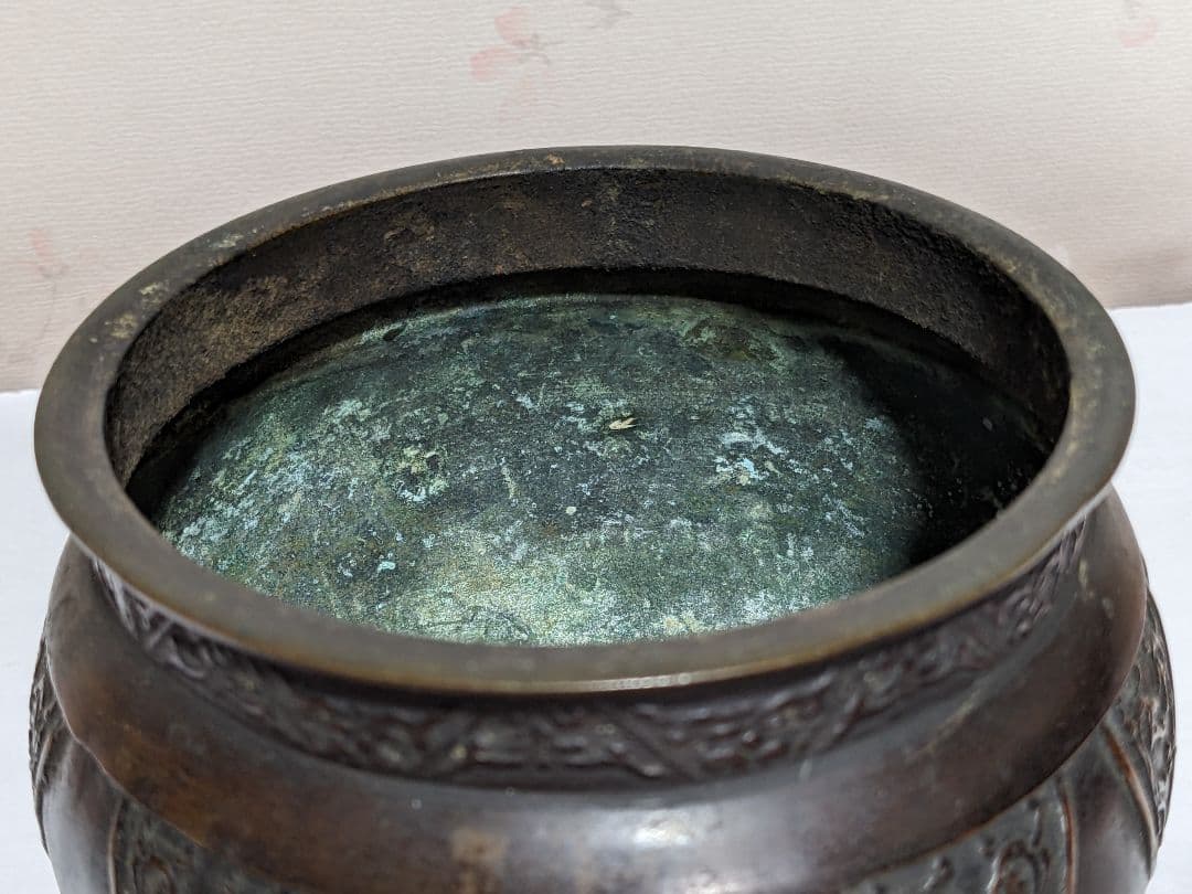 ♦江戸時代 三ツ足 香炉 火入 銅器 銅製 真鍮 コレクション骨董品アンティーク