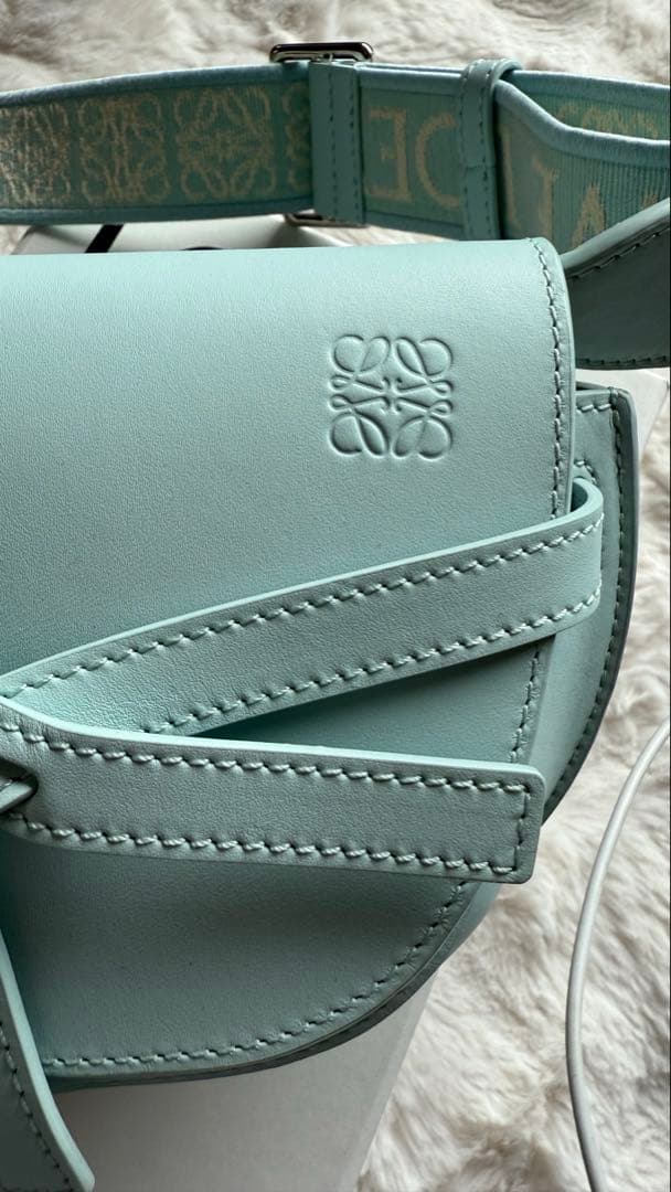 LOEWE ロエベゲートデュアルバッグミニブルーアイスバーグカーフ ジャカード