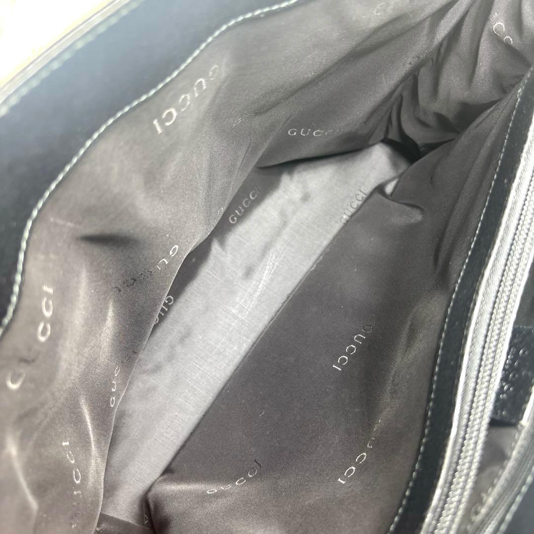 [希少無地.美品] グッチ トートバッグ　ビジネスバッグ　A4 自立　シボ革