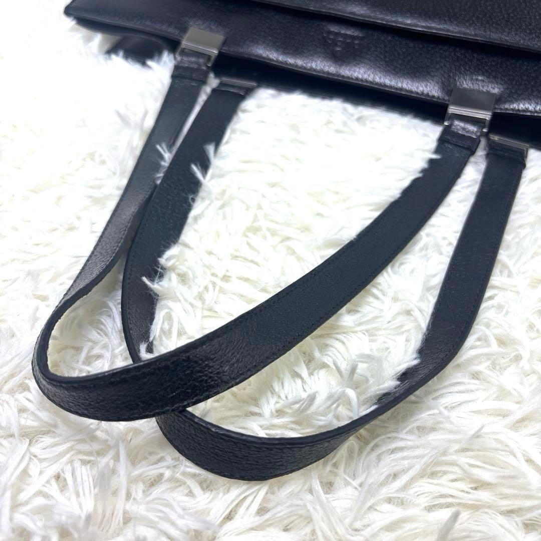 [希少無地.美品] グッチ トートバッグ　ビジネスバッグ　A4 自立　シボ革