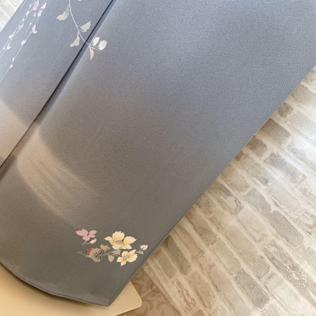 訪問着　フルセット　枝垂れ桜　上品な控えめ　華々　着物　付け下げ　Q1