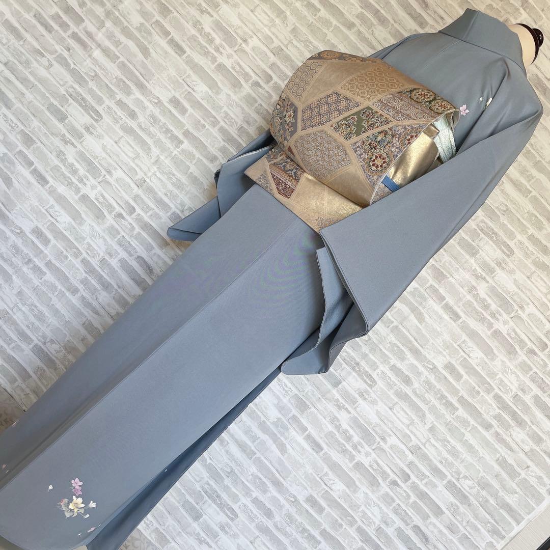 訪問着　フルセット　枝垂れ桜　上品な控えめ　華々　着物　付け下げ　Q1