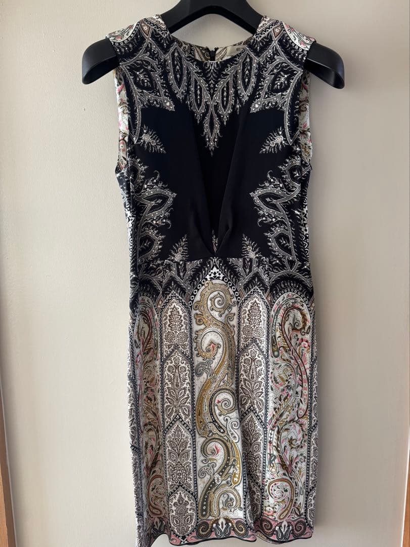 未使用級 ETRO ペイズリー マルチカラー ストレッチ ドレス ワンピース