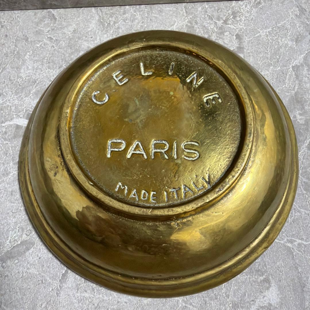 【希少】セリーヌ CELINE ヴィンテージ トレイ 真鍮 ロゴ イタリア製