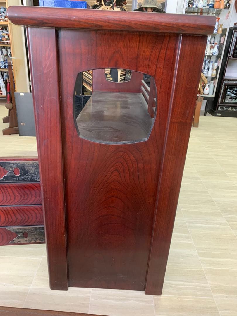 木製伝統的日本棚、3引き出し付き