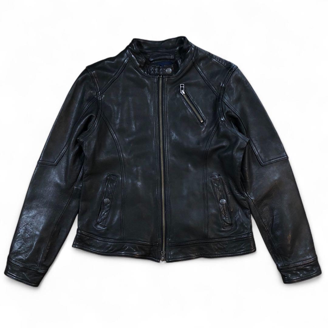 AVIREX シングル ライダース レザージャケット 羊革 ラムレザー M