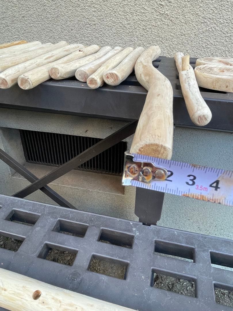 国産ヒノキ　鳥用止まり木　スタンド　アスレチック　約113センチ