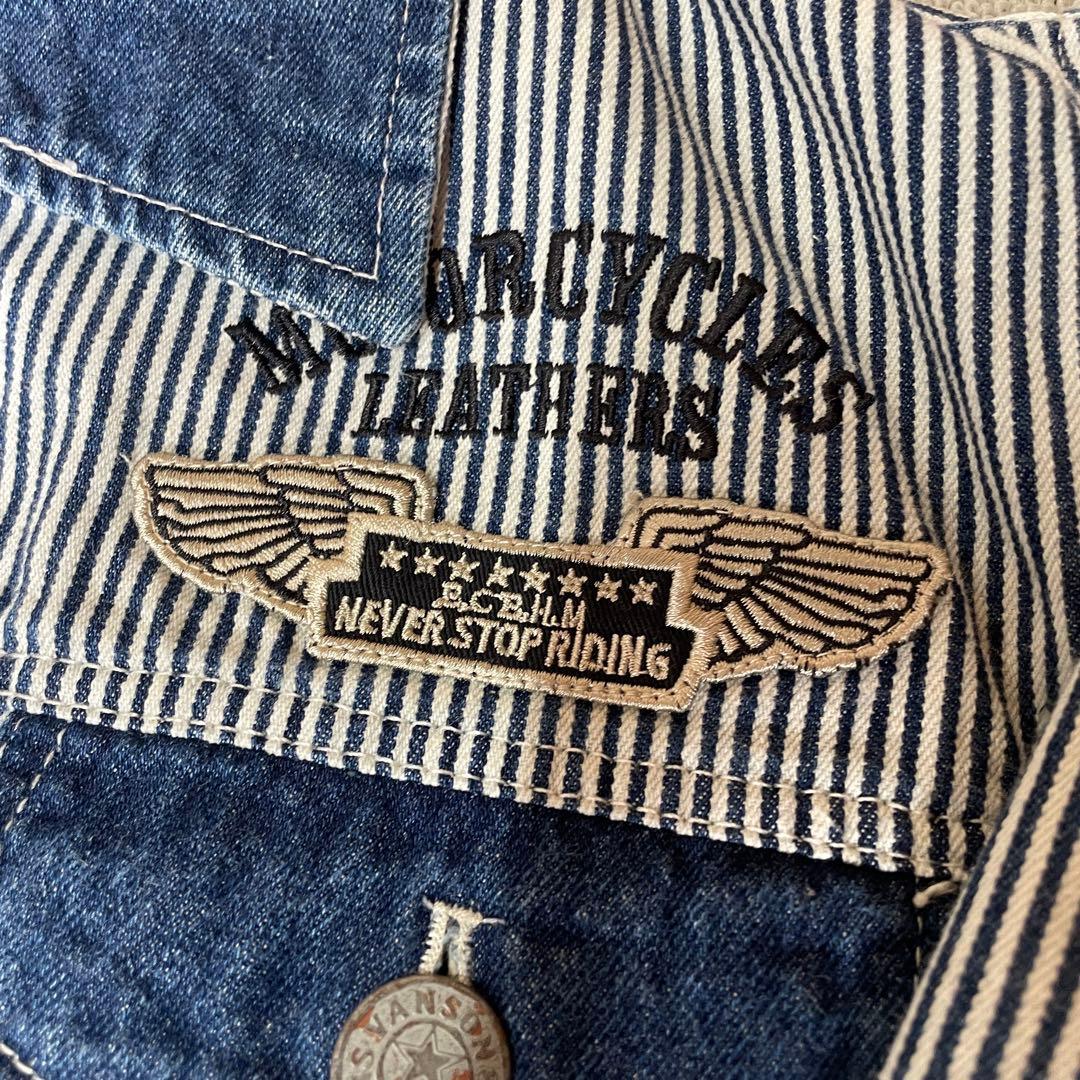 希少　VANSON バンソン　ストライプデニム つなぎ