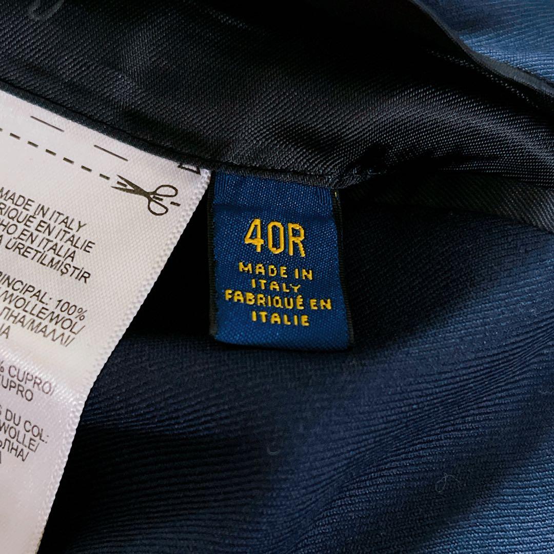 【ポロラルフローレン】ジャケット 紺ブレ 金ボタン ネイビー 40R 段返り