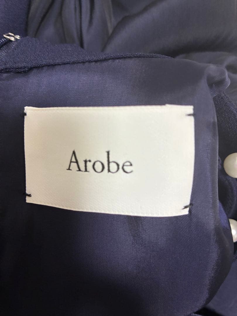 ワンピース arobe 2way neck pearl dress