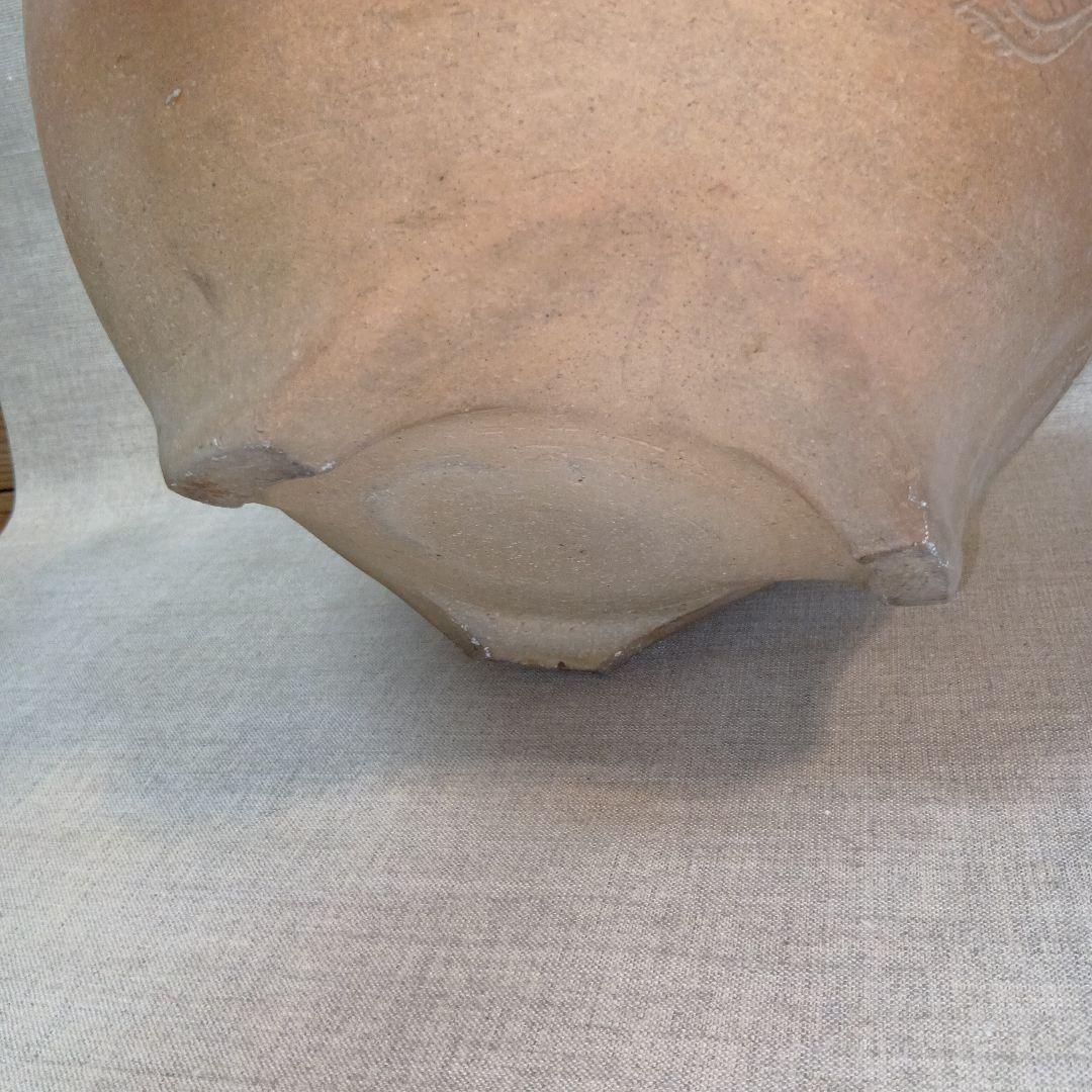 盆栽鉢 水盤 鳥のレリーフ 素焼きの鉢 陶器製オープントップボウル 1点物