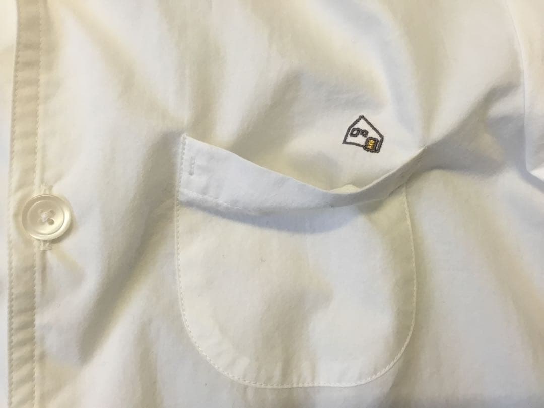 遠州織物ハウスHUIS◆オーガニックコットンシャツ 001W◆白◆サイズ１