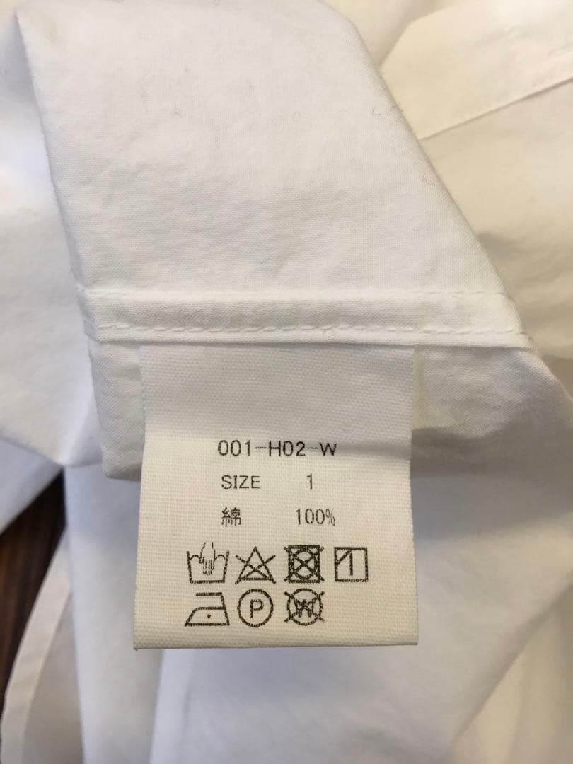 遠州織物ハウスHUIS◆オーガニックコットンシャツ 001W◆白◆サイズ１
