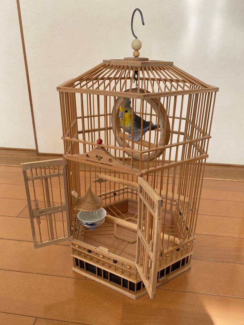 ⭐️限定値下げ　鳥籠　手作り　竹細工　工芸　匠④