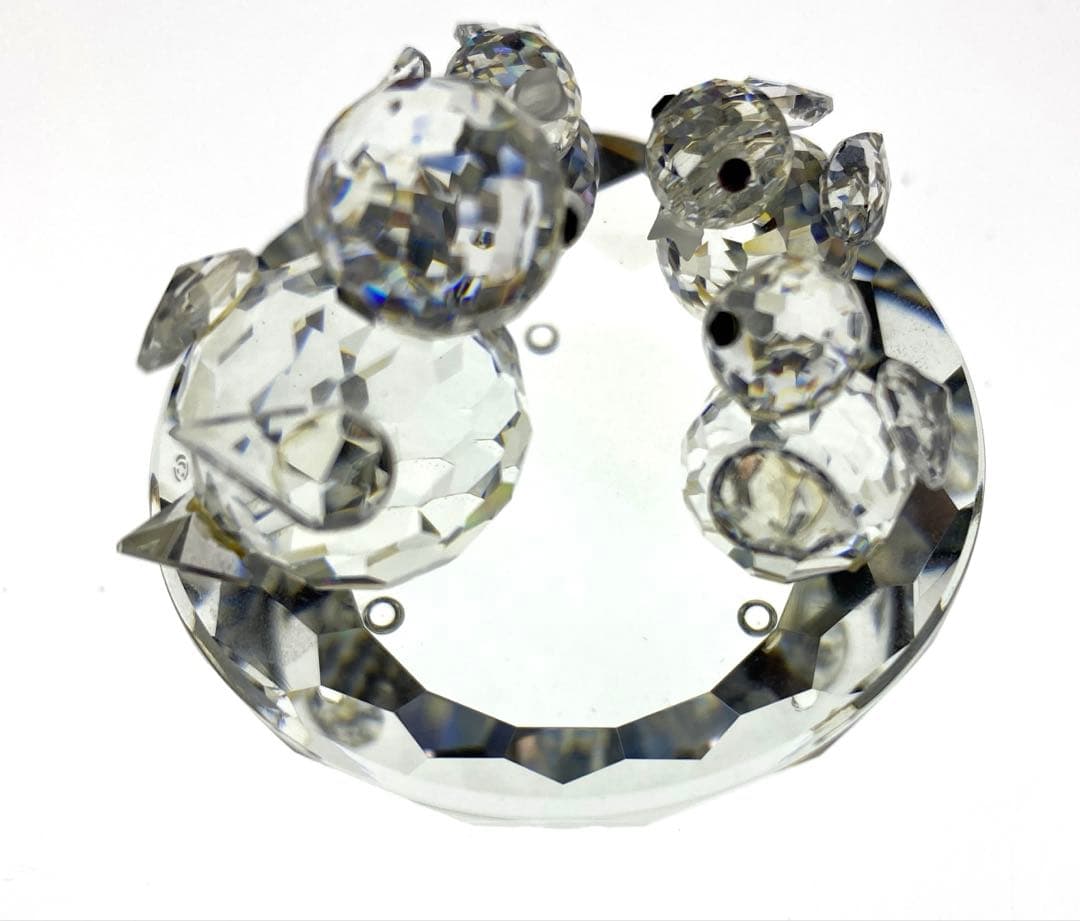 SWAROVSKI スワロフスキー鳥の巣親子置物オブジェ箱付きD-5557