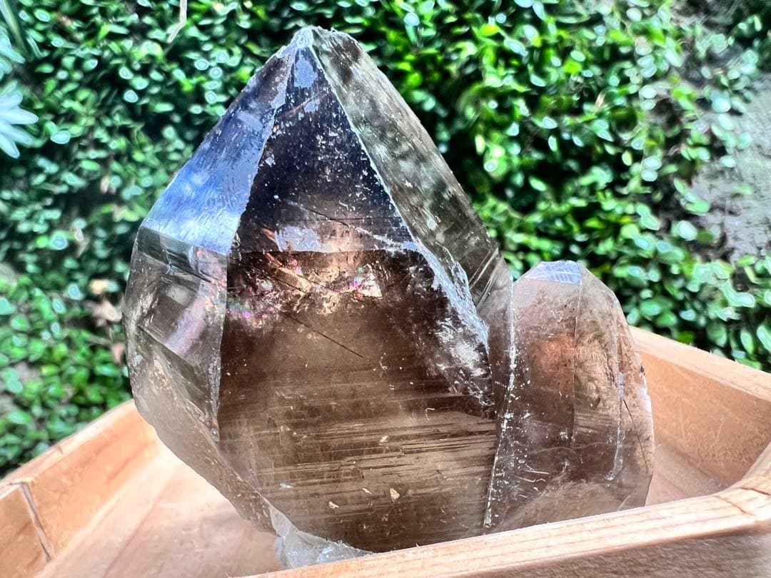 超希少石⭐︎虹入りブラックルチル内包⭐︎国産スモーキークォーツ⭐︎レムリアン⭐︎