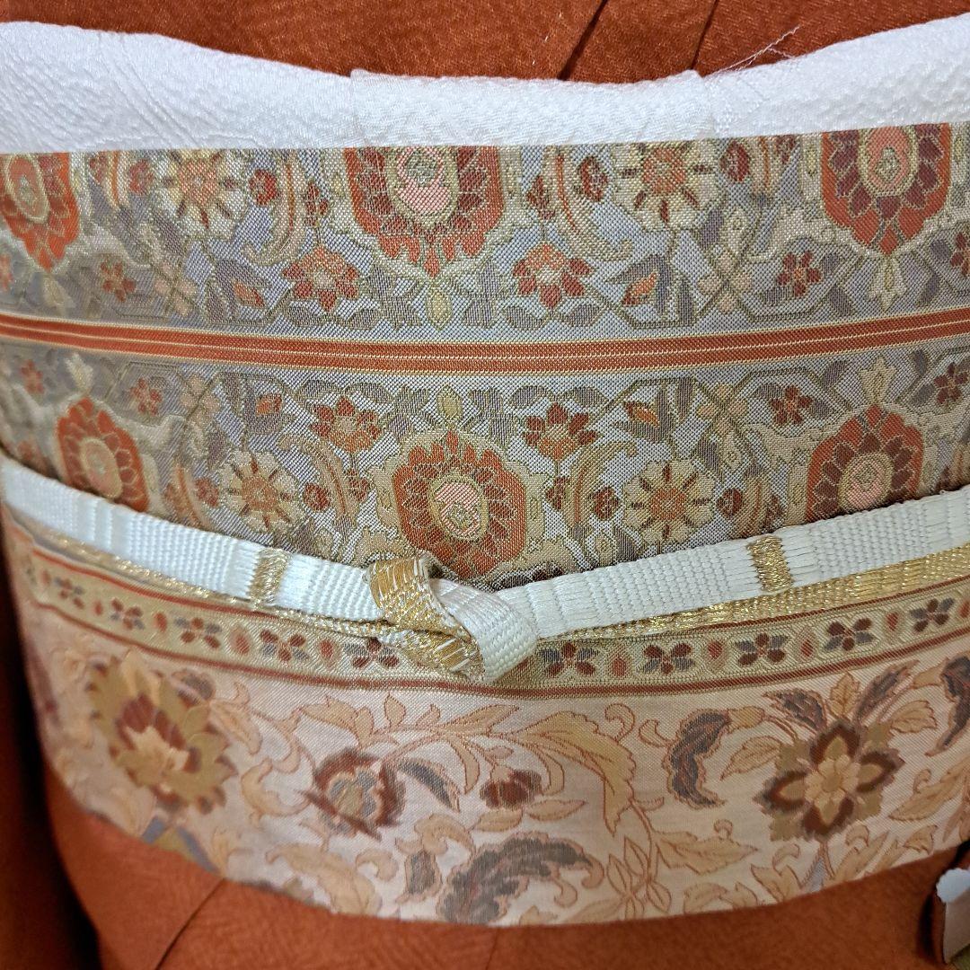 サンヒストリー　訪問着　+正絹長襦袢　スワトウ刺繍　裄64 肩身丈152