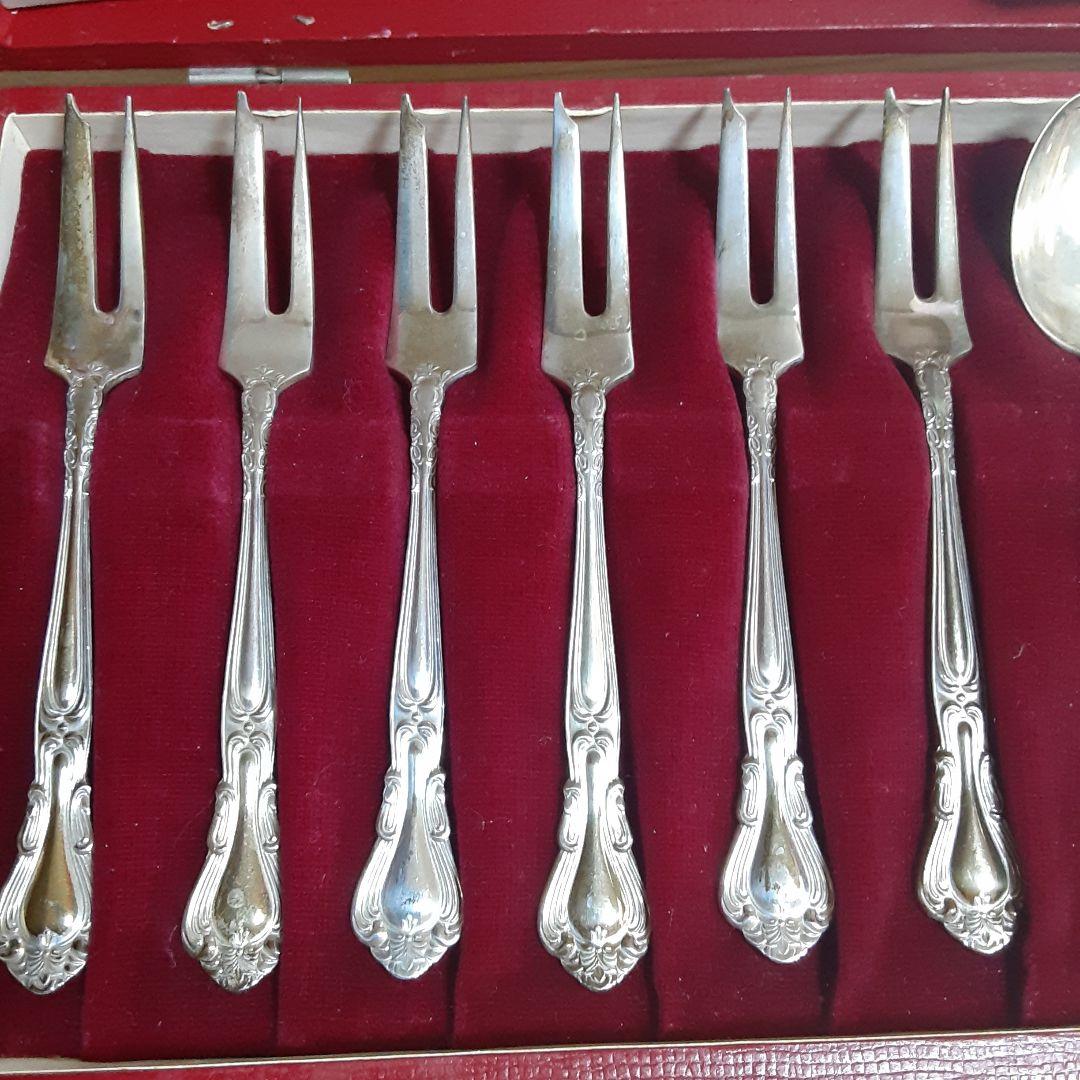 銀製　デザートスプーン6本 フォーク6本 197g