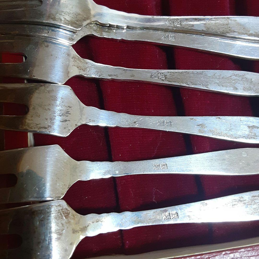 銀製　デザートスプーン6本 フォーク6本 197g