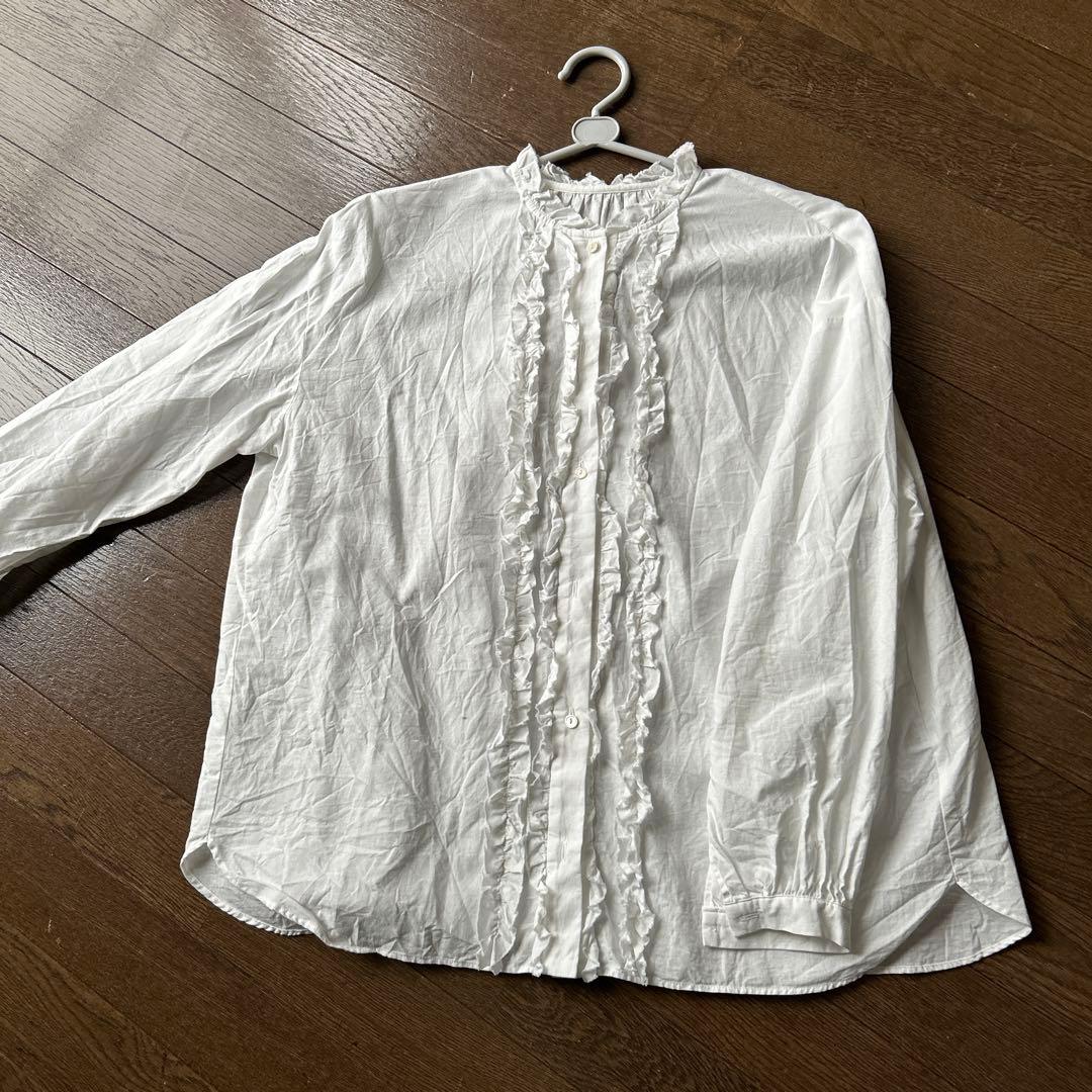 ワッシャーフリルブラウス　白　即完売　予約購入　ジャーナルスタンダードラックス