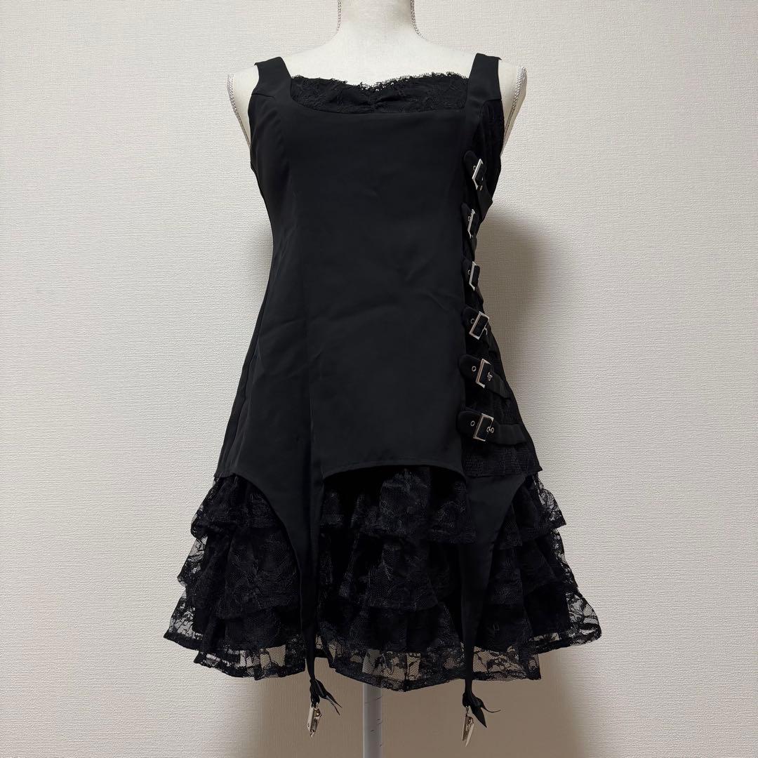 AVENCHUMU Buckle belt garter dress 黒 S