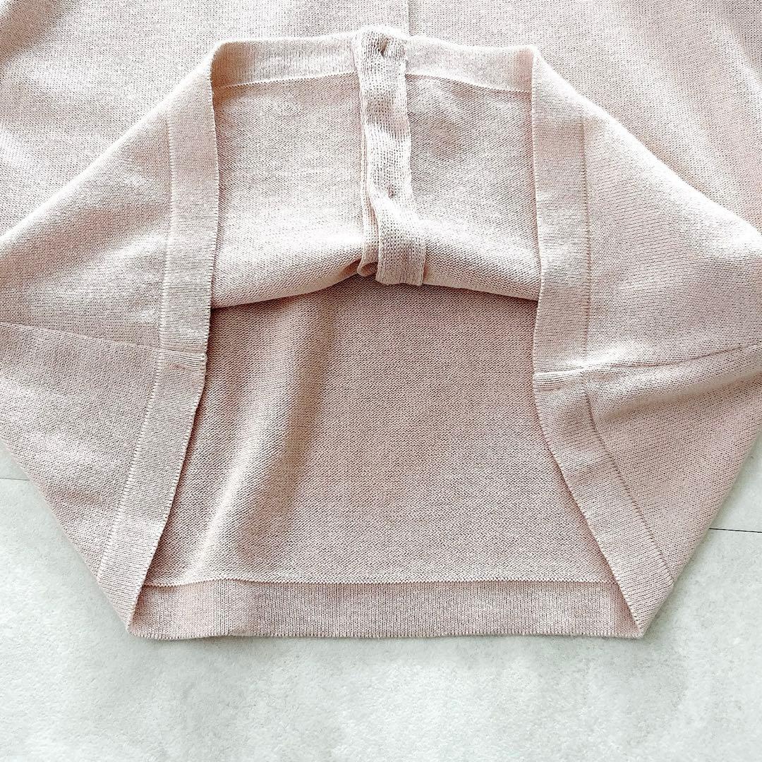 希少✨人気　ルネ　襟付きビジューカメリアボタンカーディガンバイカラーピンク洗える