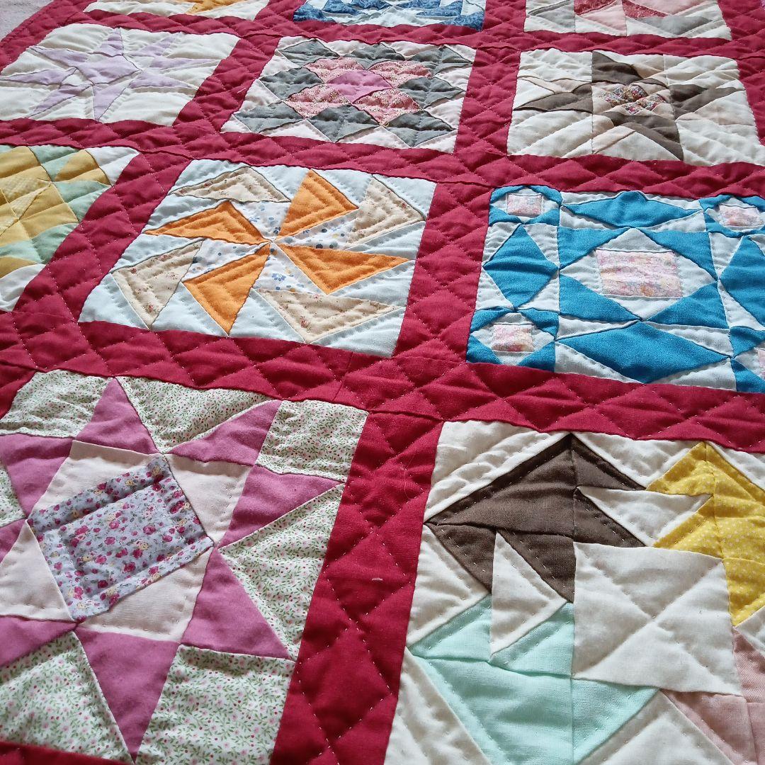 2501 パッチワークキルト　タペストリー　114×93㎝