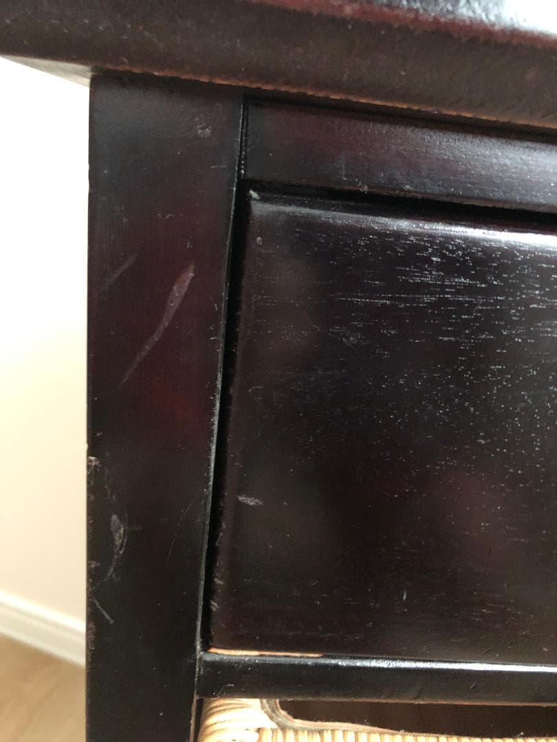 チェスト 3段 収納ラック キャビネット 木製 ラタン風 電話台