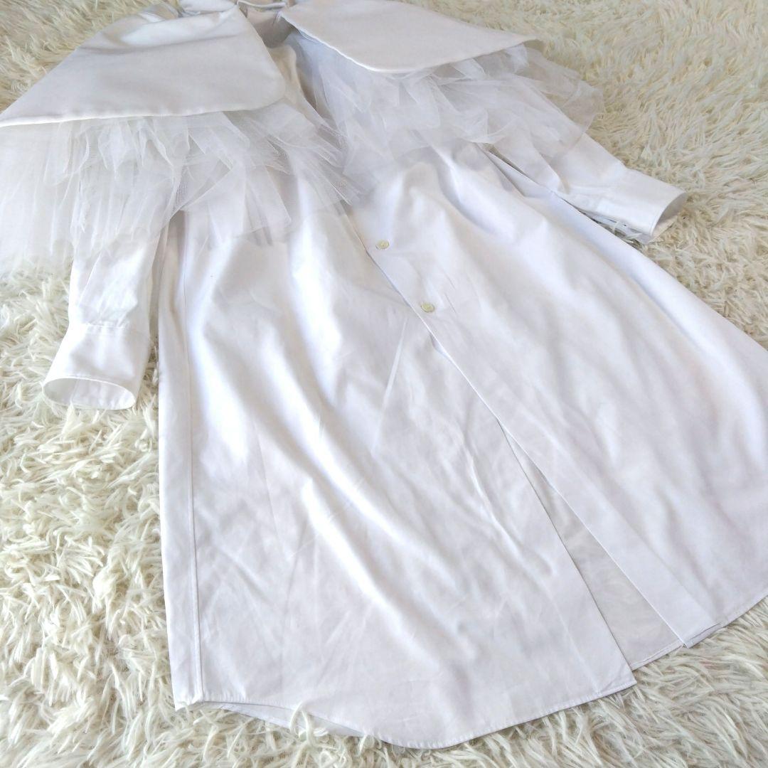 コムデギャルソン　ロングシャツ　　ケープ　チュール