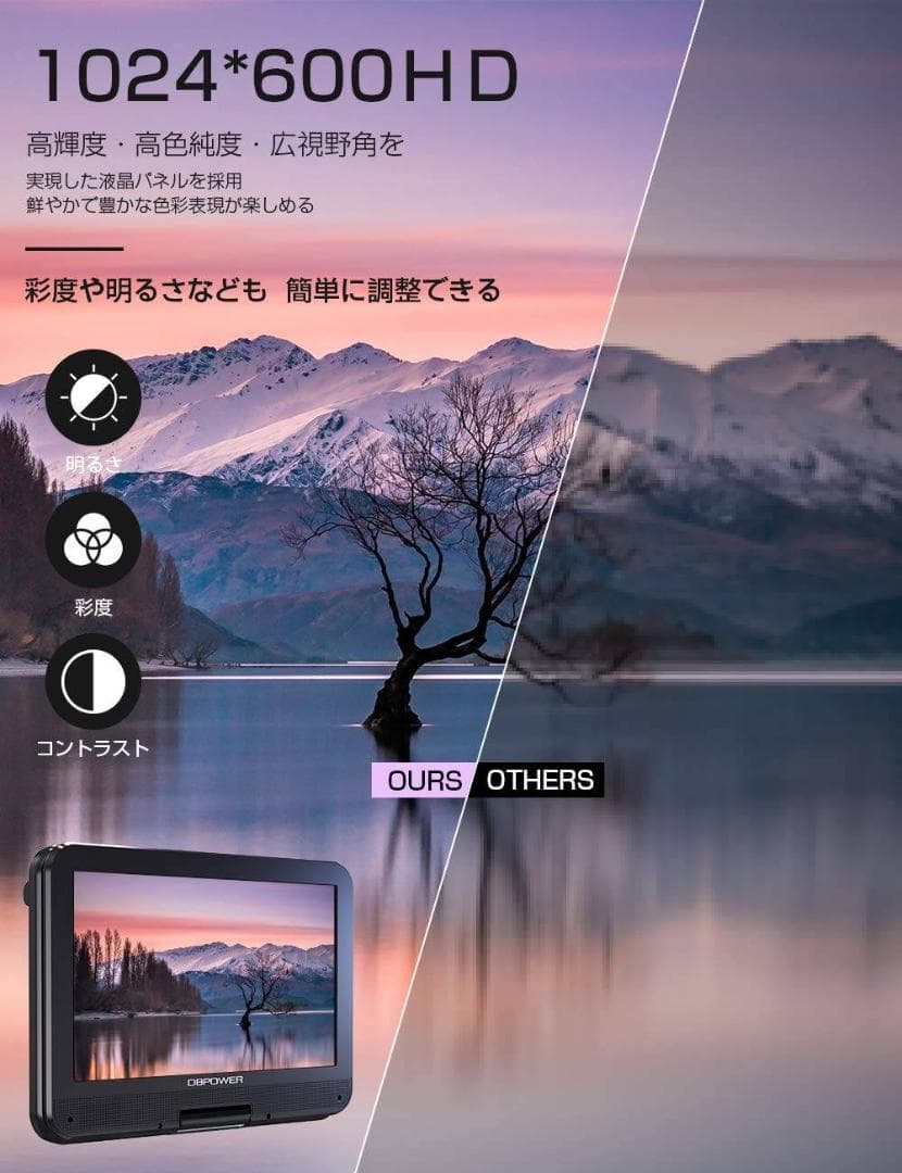 長時間再生可能な10.5インチポータブルDVDプレーヤー