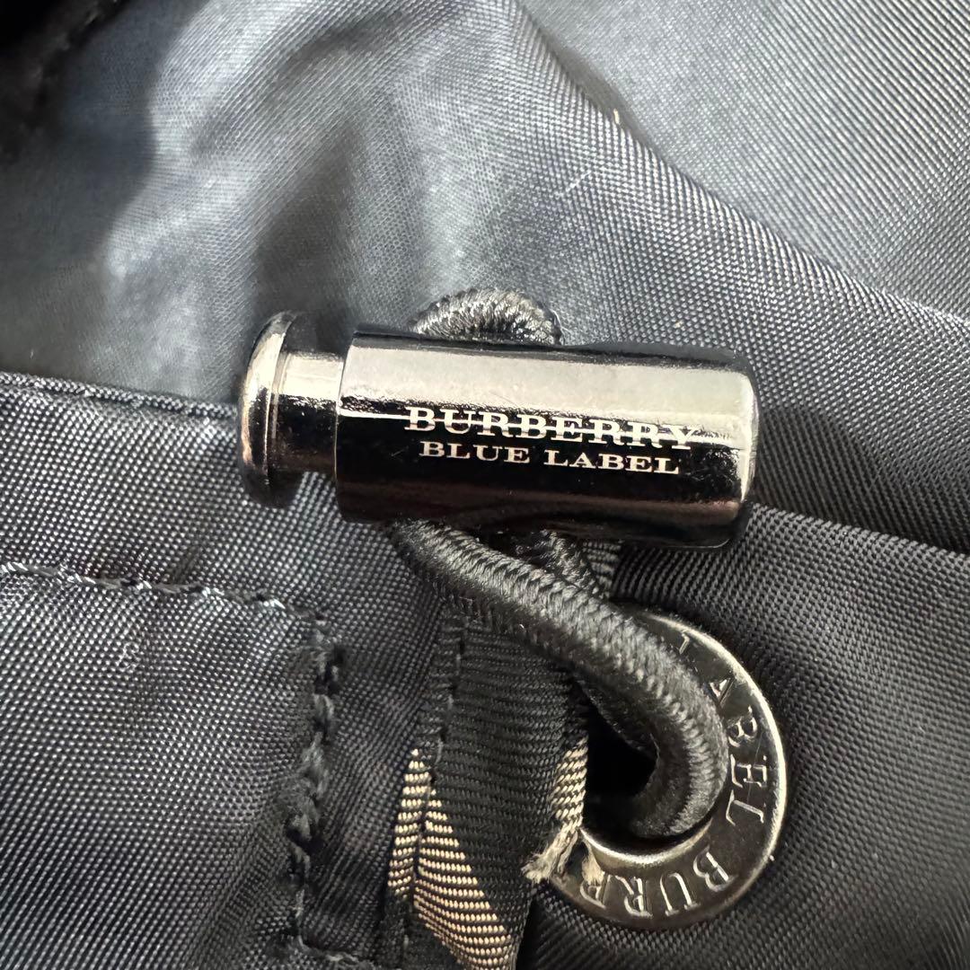 バーバリーブルーレーベル ノバチェックライナー付 ファーモッズコート 40 黒