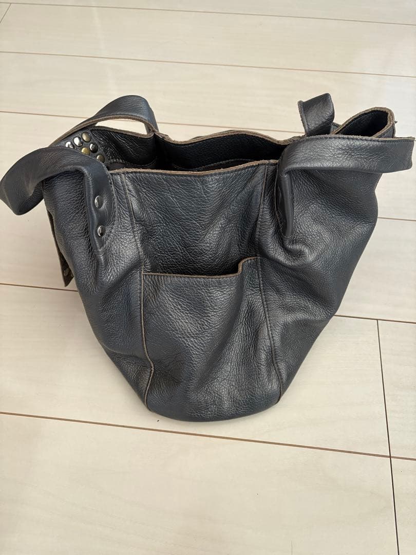 00s レザースタッズバッグ　archive TRES グレー