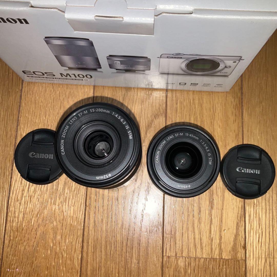 Canon EOS M100 ダブルレンズキット　ブラック　ミラーレスカメラ