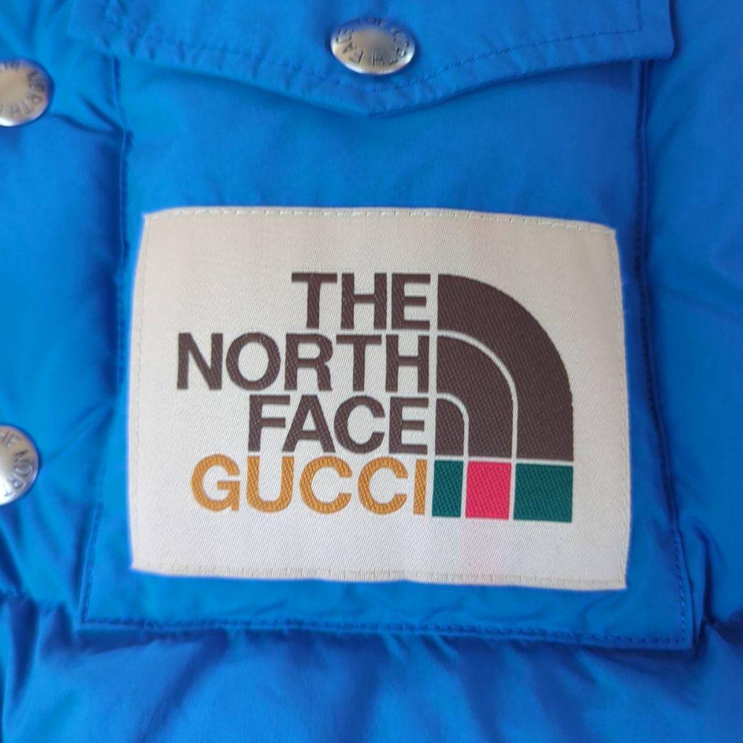 【コラボ】 グッチ ノースフェイス ダウンベスト ブルー サイズS アウター