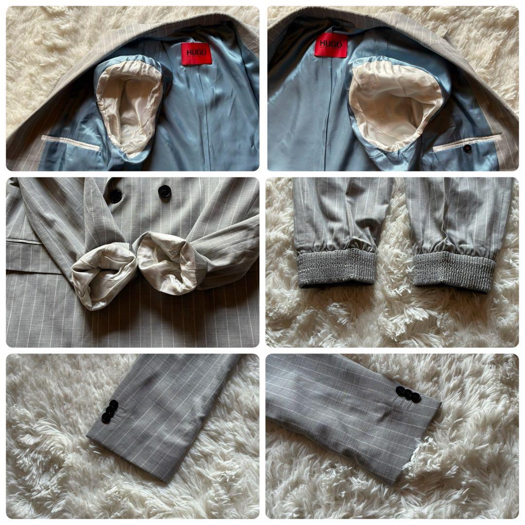 極美品/L ヒューゴボス　セットアップ　スーツ　テーラードジャケット　ダブル