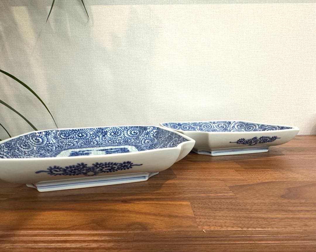 【新品未使用品】FOURGRACE 蛸唐草　松竹梅　隅切盛皿