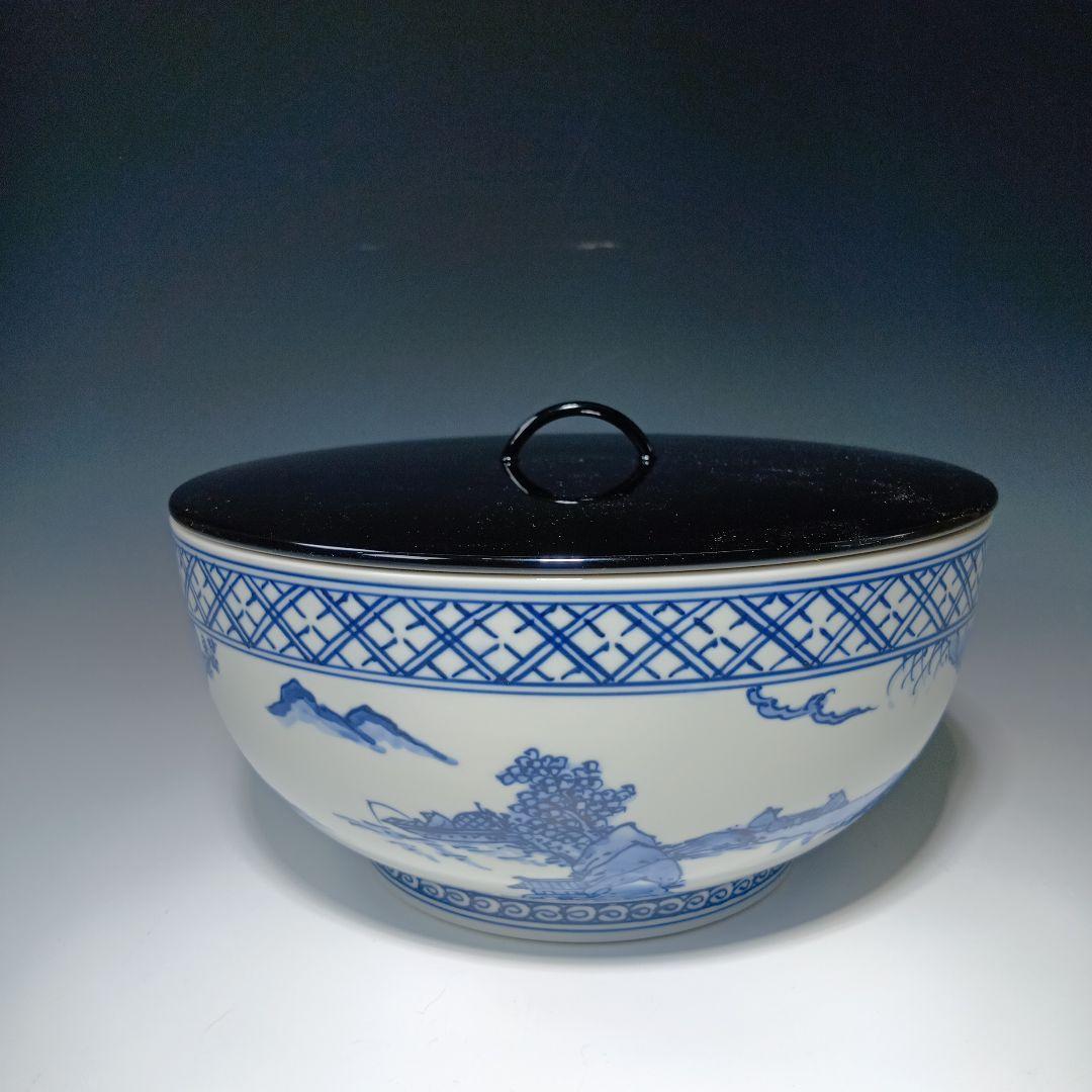 値下げ茶道具　加藤幸治作　山水絵　水指　 共箱　未使用品　美品