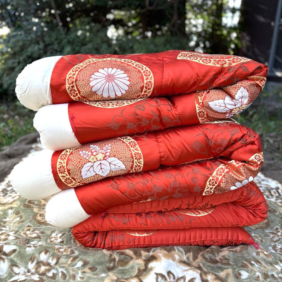 2114様感謝‼️布団恋しい寒の入FUTON蔵出掛布団赤❌赤2枚メイドインジャパン