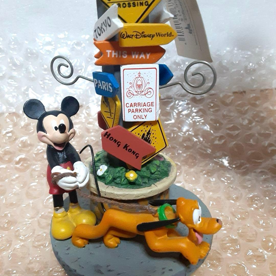 レア　WDW購入　写真立て　ディズニー　ミッキー 標識　プルート フィギュア