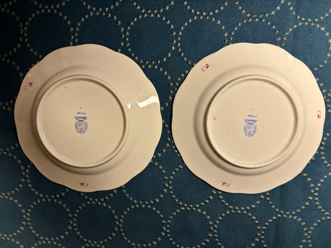 HEREND ヘレンド　アポニーピンク⑤プレート皿　16cm２枚