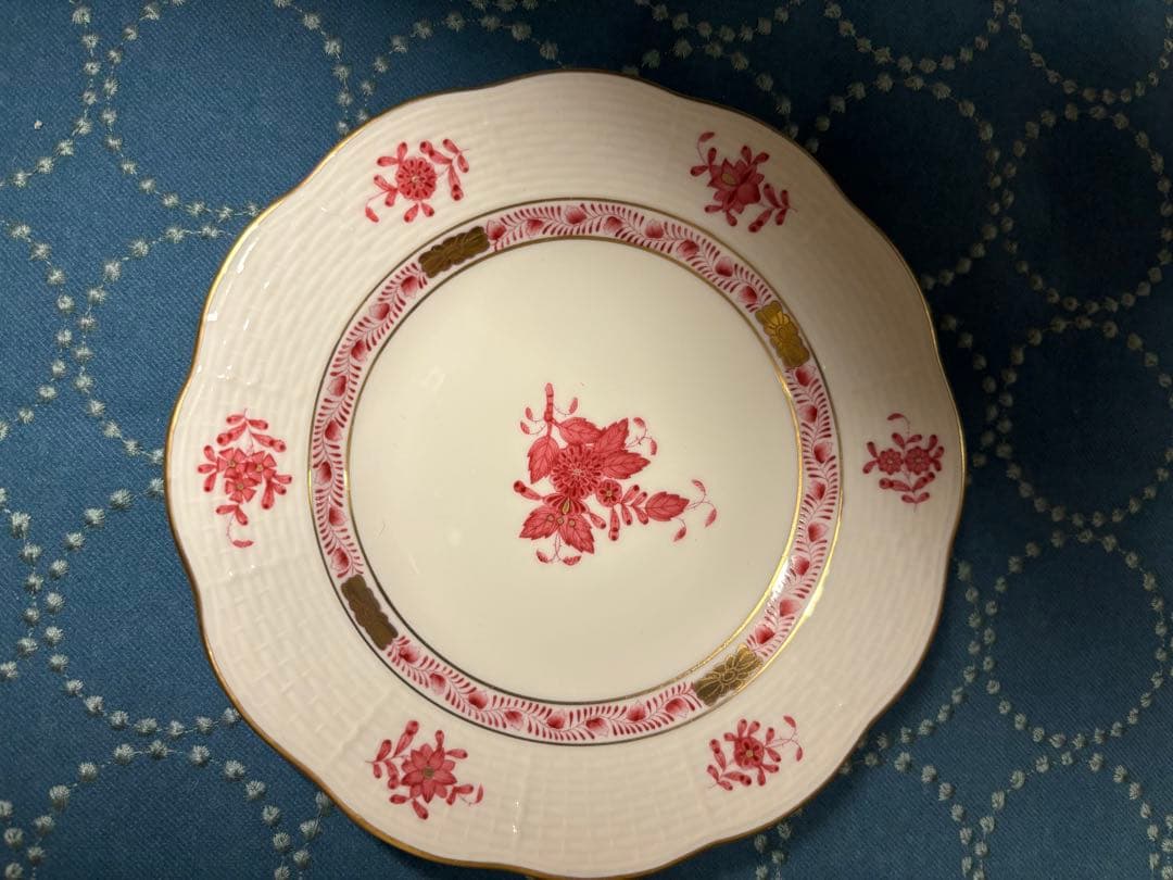 HEREND ヘレンド　アポニーピンク⑤プレート皿　16cm２枚