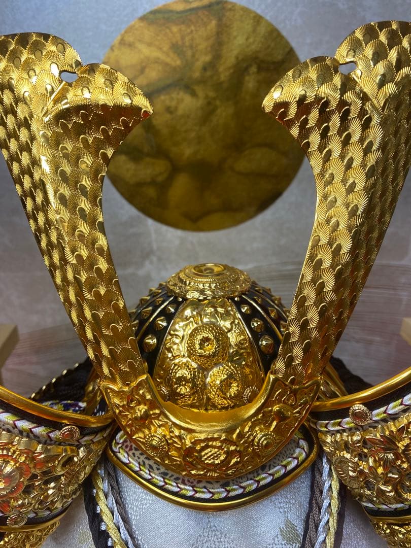 東京久月　五月人形　兜飾り　白木ガラスケース入