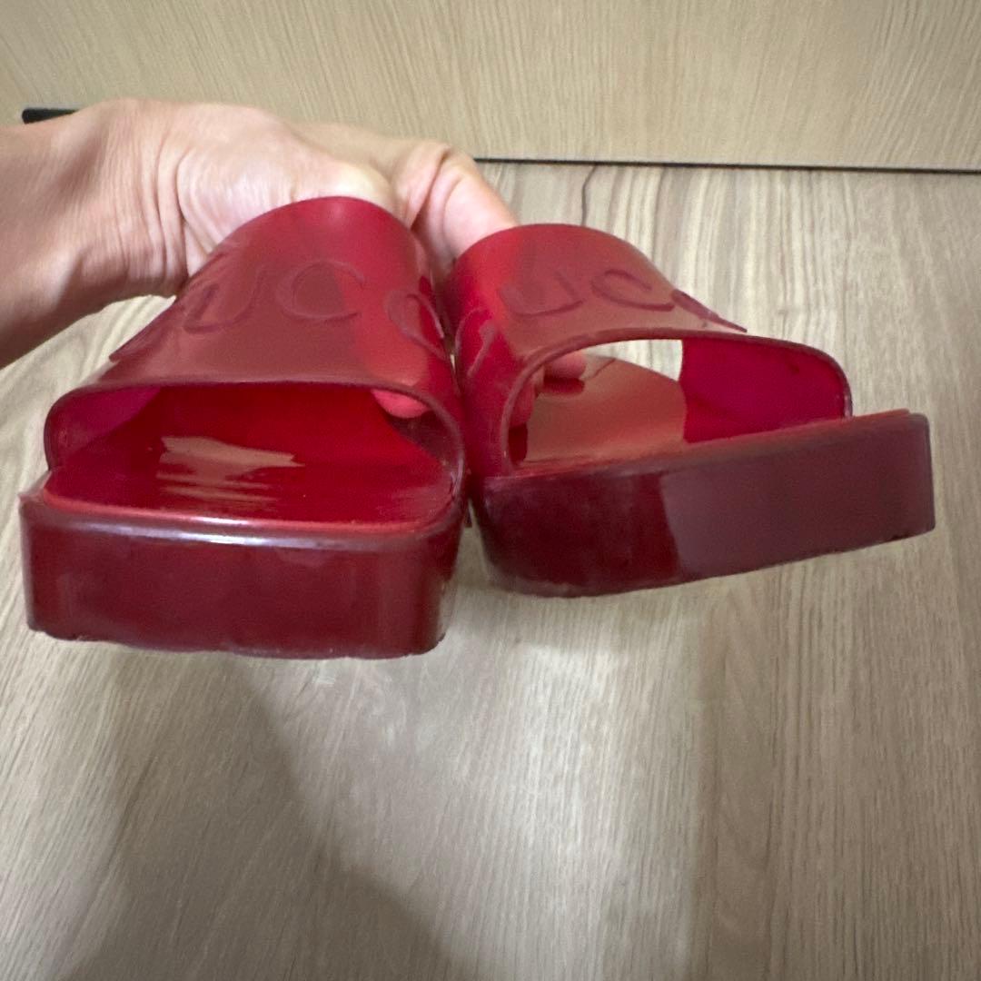 GUCCIラバーサンダル 37 レッド