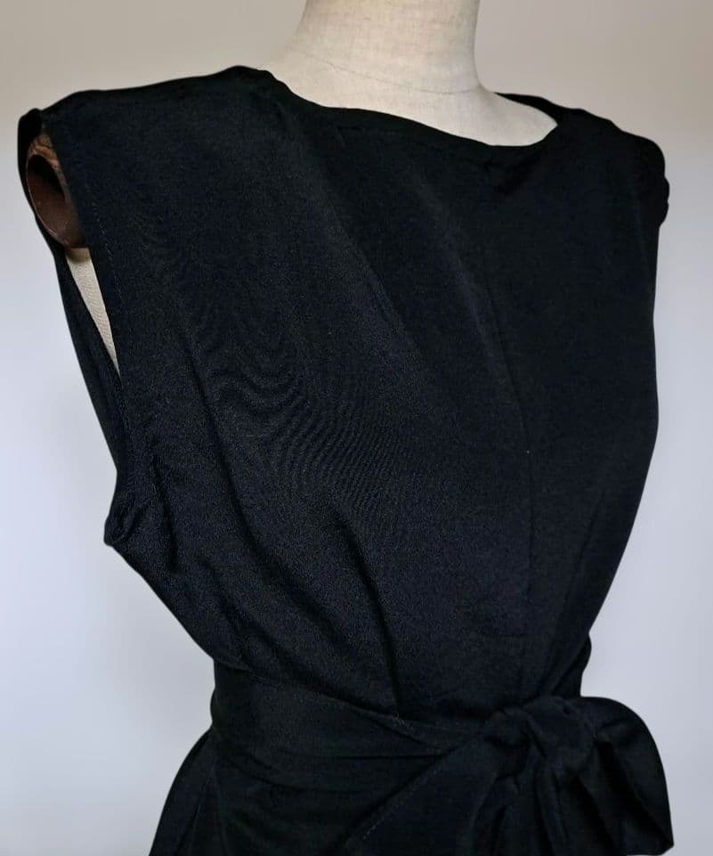 留袖 リメイクボレロ付きロングドレス　鶴と雲模様