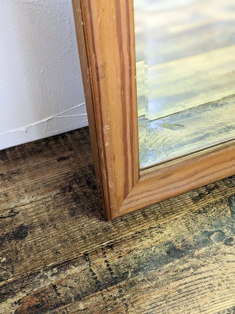 木製ナチュラルスタンドミラー 縦長 全身鏡