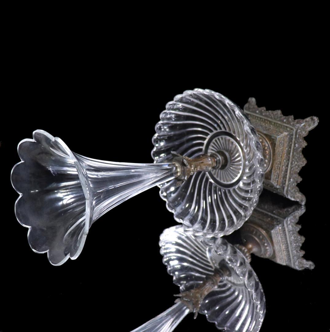 オールド・バカラ 博物館級 大型センターピース花瓶&コンポート30cm 台座付き