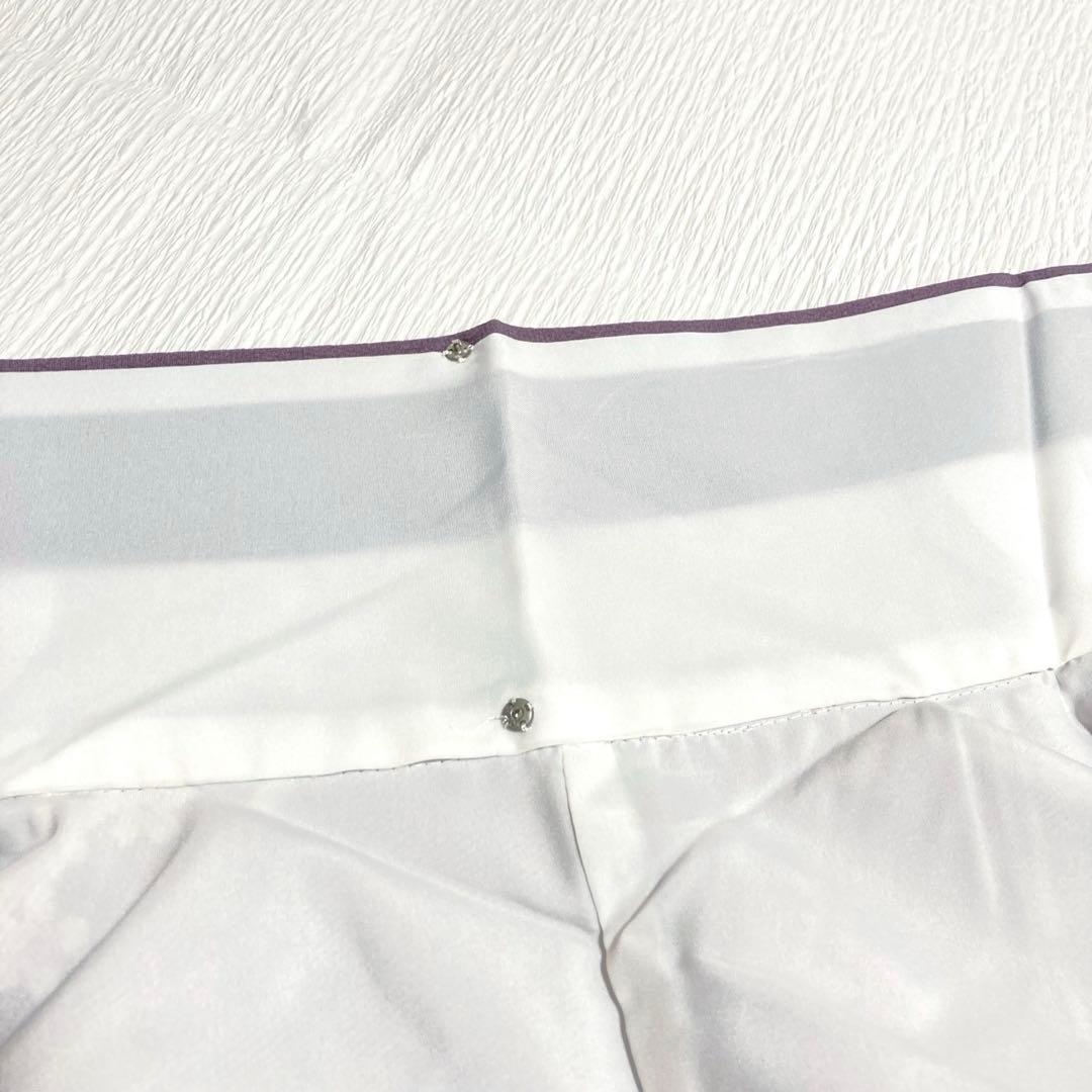 【美品✨】東レシルック　洗える着物　小紋　くすみの紫色　桜　雪輪に狛犬　駒　P5