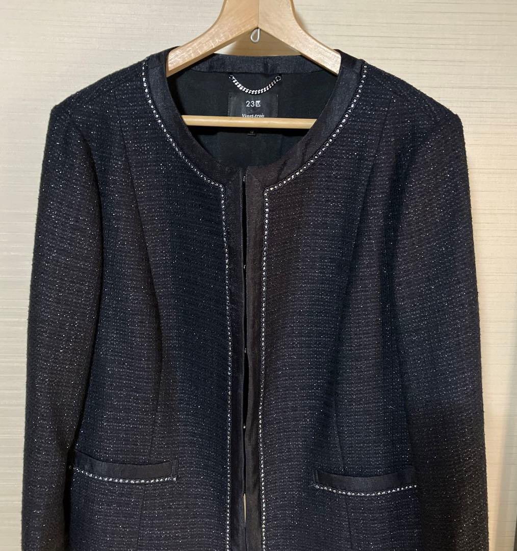 23区 ノーカラージャケット 黒　美品